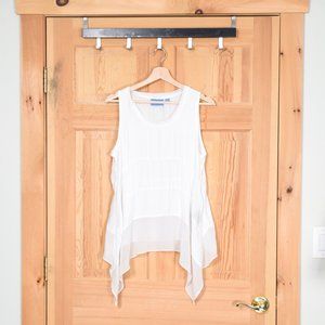 Vera Wang White Handkerchief Flutter Tank Top